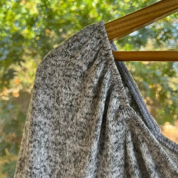 Lulus Heathered Grey Knotted Front Long Sleeve Dress Size S. NEW - Picture 7 of 10